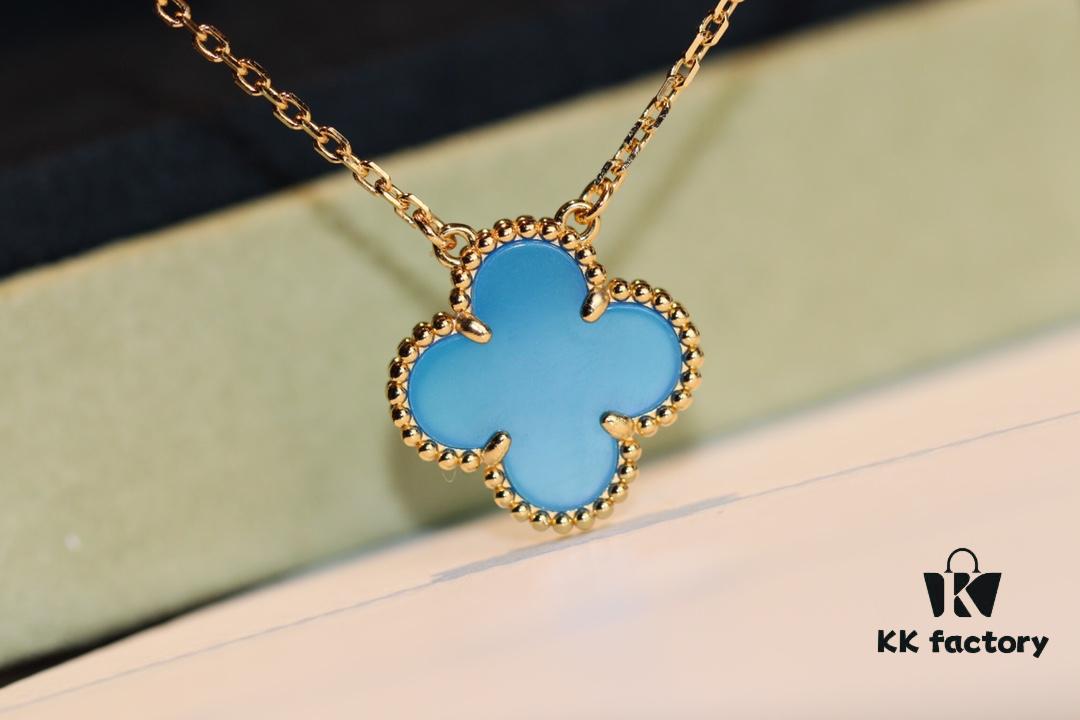 Don't Speak, Shh... 🤫 Take a Look at Our VCA Necklace with Blue Chalcedony ❤️