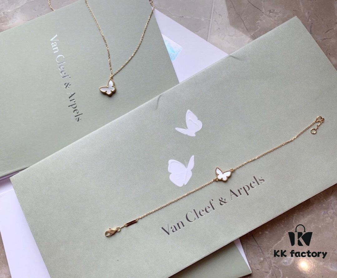 Vc@ Mini Mother-of-Pearl Butterfly Bracelet and Necklace Set