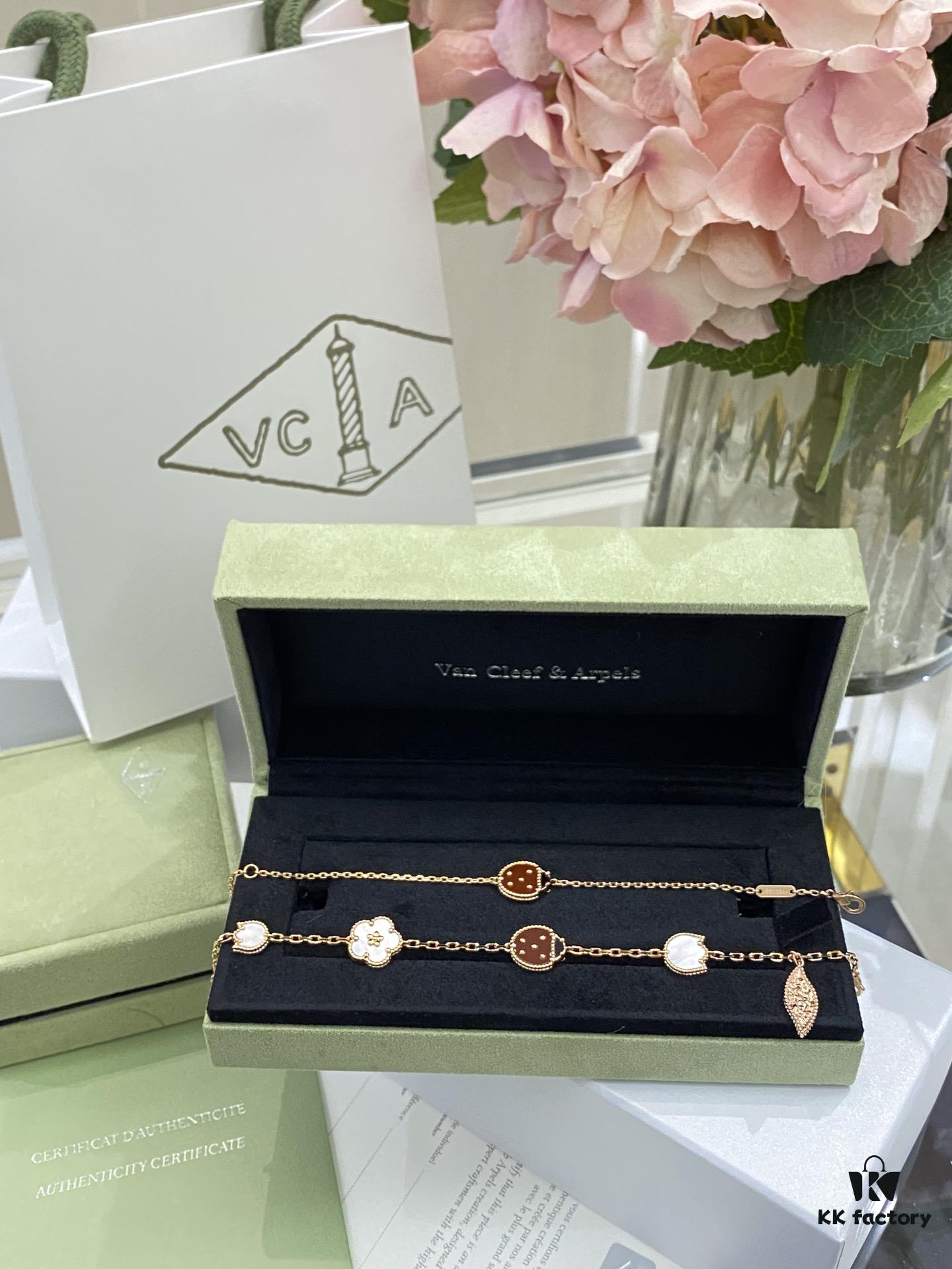 Lucky Spring 2021 - VC@ New Arrival! Plum Blossom Ladybug Leaf Pattern Irregular Bracelet