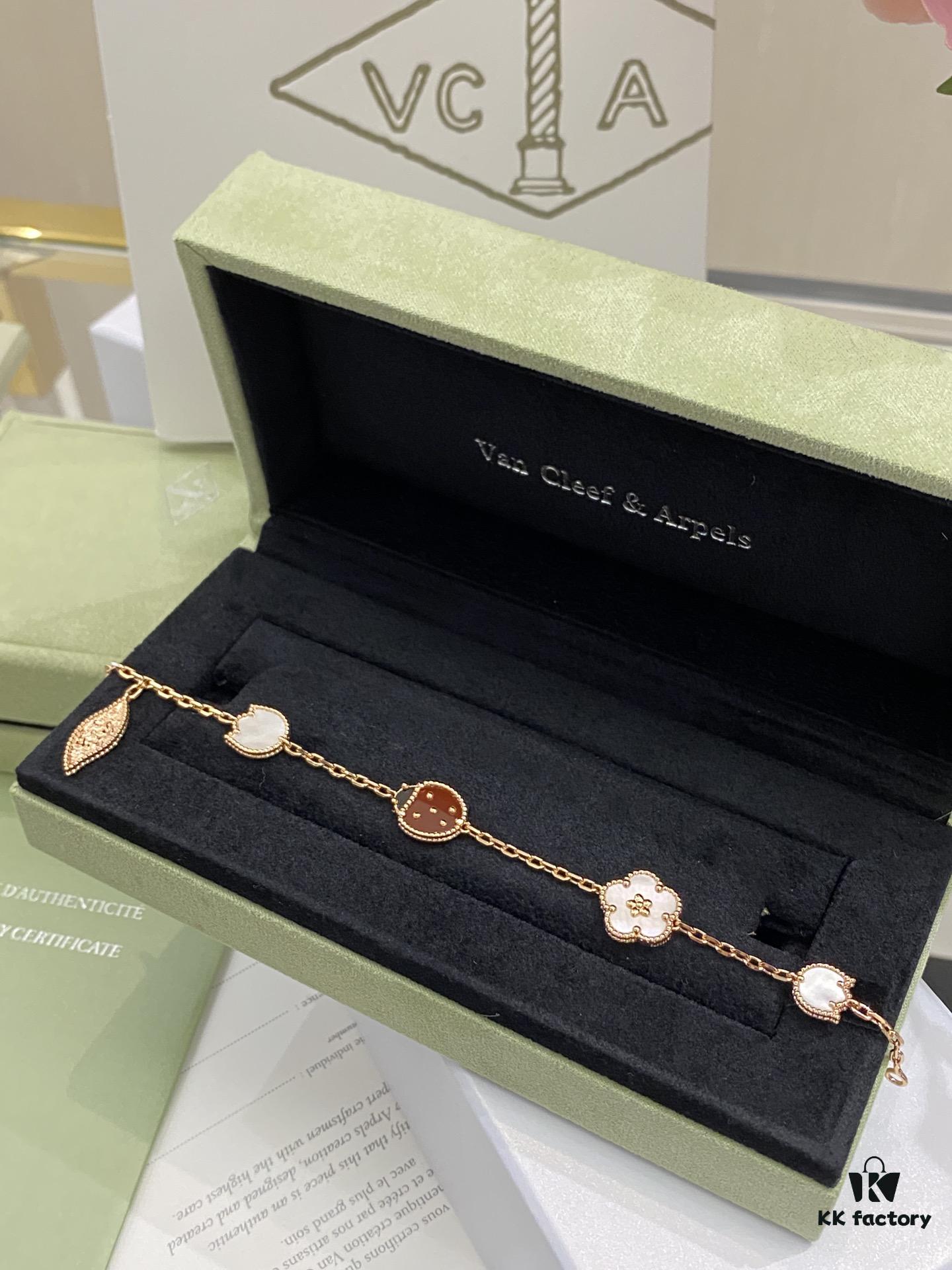 Lucky Spring 2021 - VC@ New Arrival! Plum Blossom Ladybug Leaf Pattern Irregular Bracelet