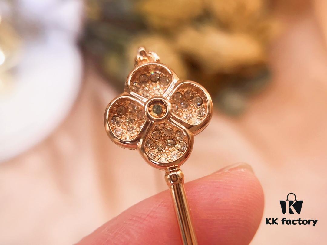 Swarovski Four-Leaf Clover Key Necklace