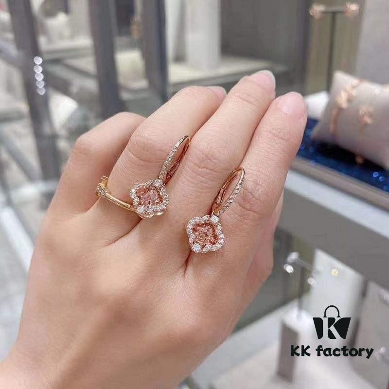 Swarovski Pink Crystal Clover Dancing in the Light Earrings