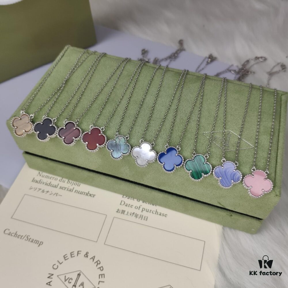 VCA High Version Medium Four-Leaf Clover Necklace - Rhodium Plated