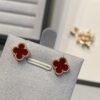 Mini Four-Leaf Clover Red Carnelian with Rose Gold