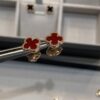 Mini Four-Leaf Clover Red Carnelian with Rose Gold