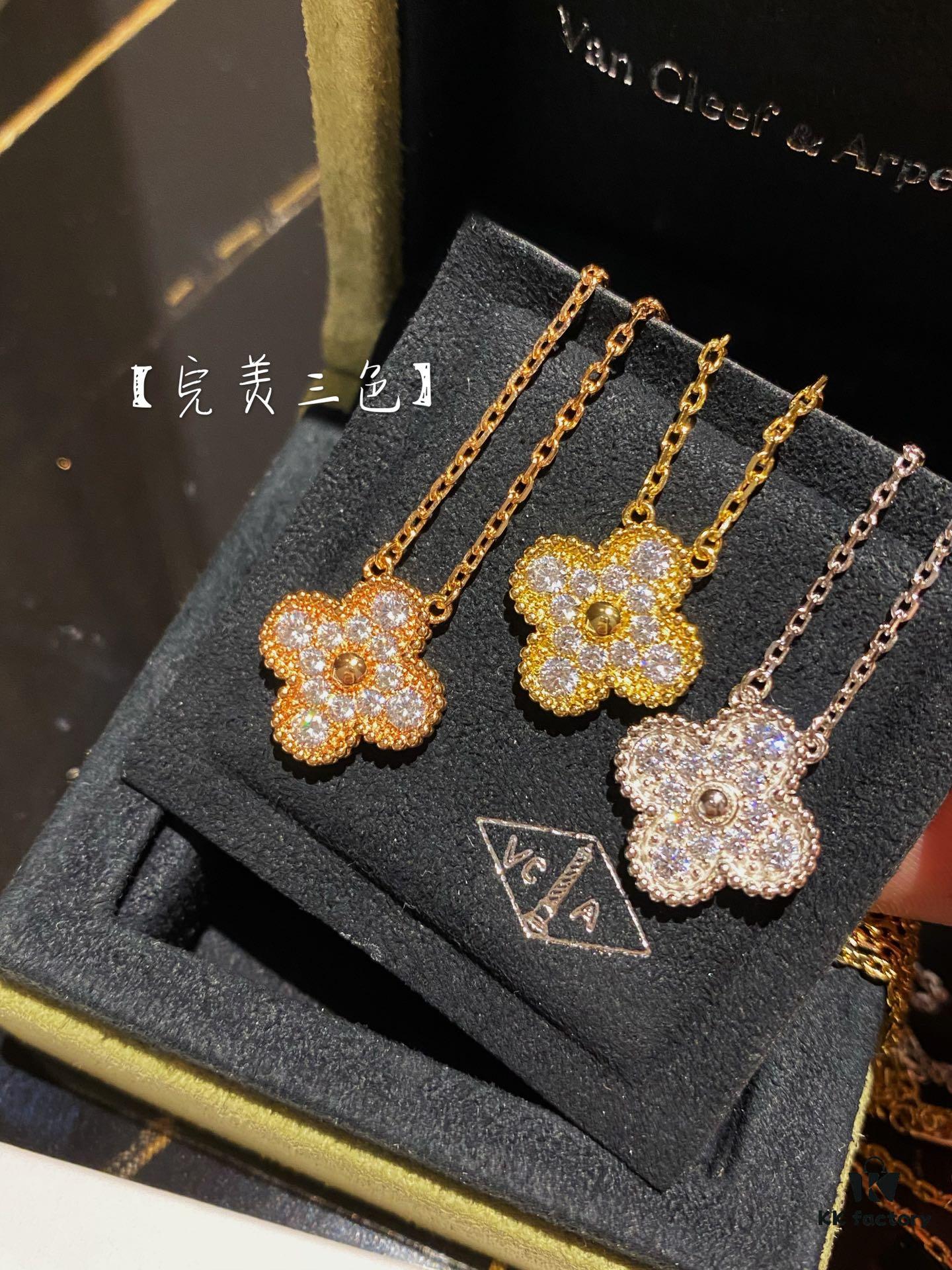 VCA Full Diamond Clover 1.5cm Necklace