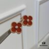 Exclusive Heavy-Work Four-Leaf Clover Earrings, Custom ZP Design, Jewelry-Grade Craftsmanship