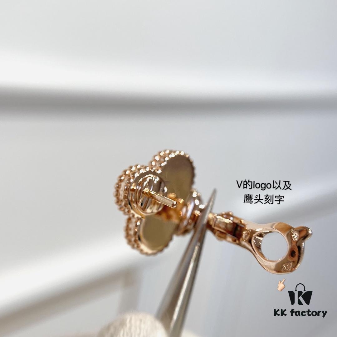 Exclusive Heavy-Work Four-Leaf Clover Earrings, Custom ZP Design, Jewelry-Grade Craftsmanship