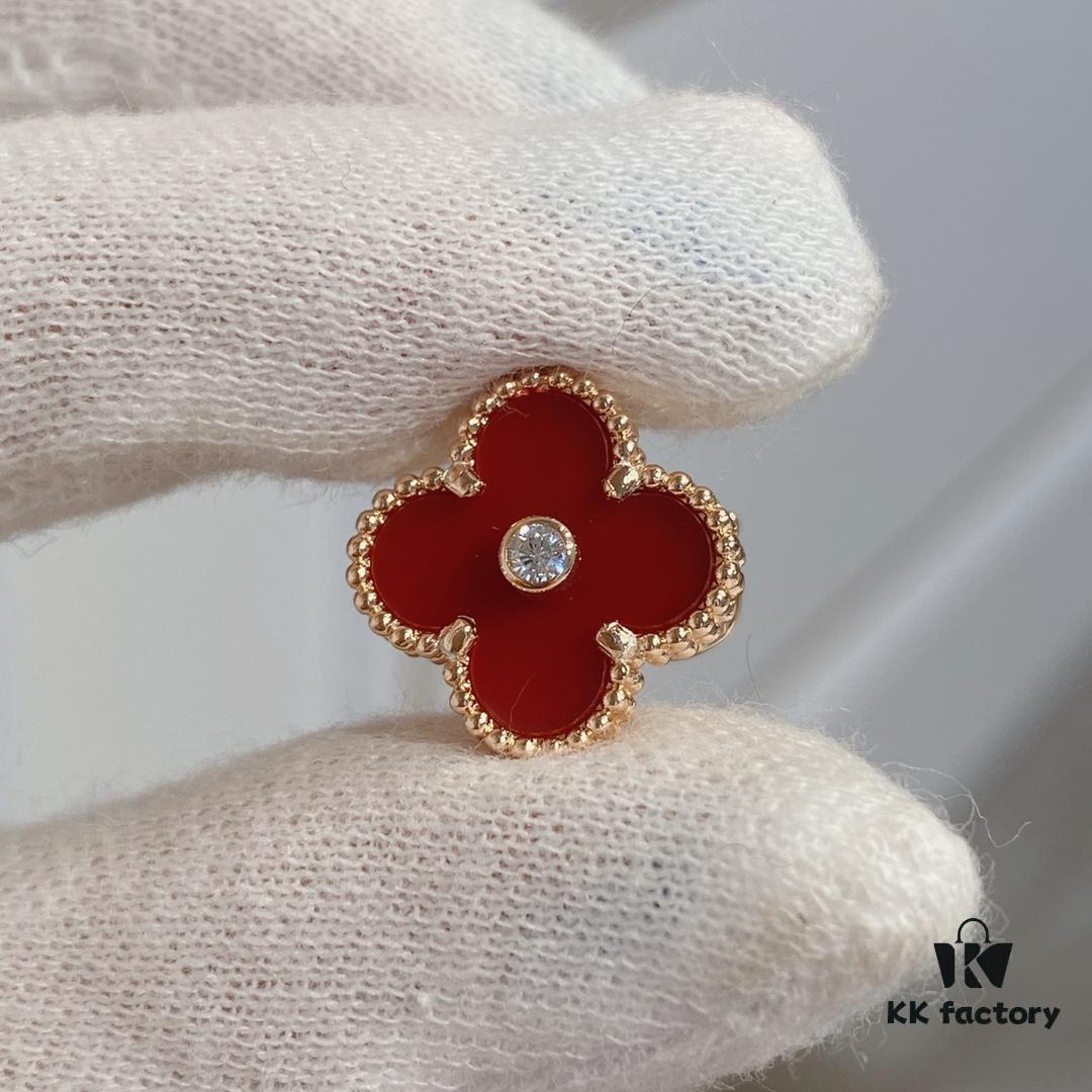 Exclusive Heavy-Work Four-Leaf Clover Earrings, Custom ZP Design, Jewelry-Grade Craftsmanship