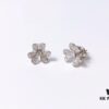 VCA Little Petal Full Diamond Necklace, Bracelet, and Stud Earrings