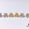 VCA Little Petal Full Diamond Necklace, Bracelet, and Stud Earrings