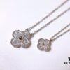 VCA Full Diamond Four-Leaf Clover Necklace in Medium vs Small Size 🍀