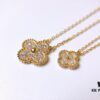 VCA Full Diamond Four-Leaf Clover Necklace in Medium vs Small Size 🍀