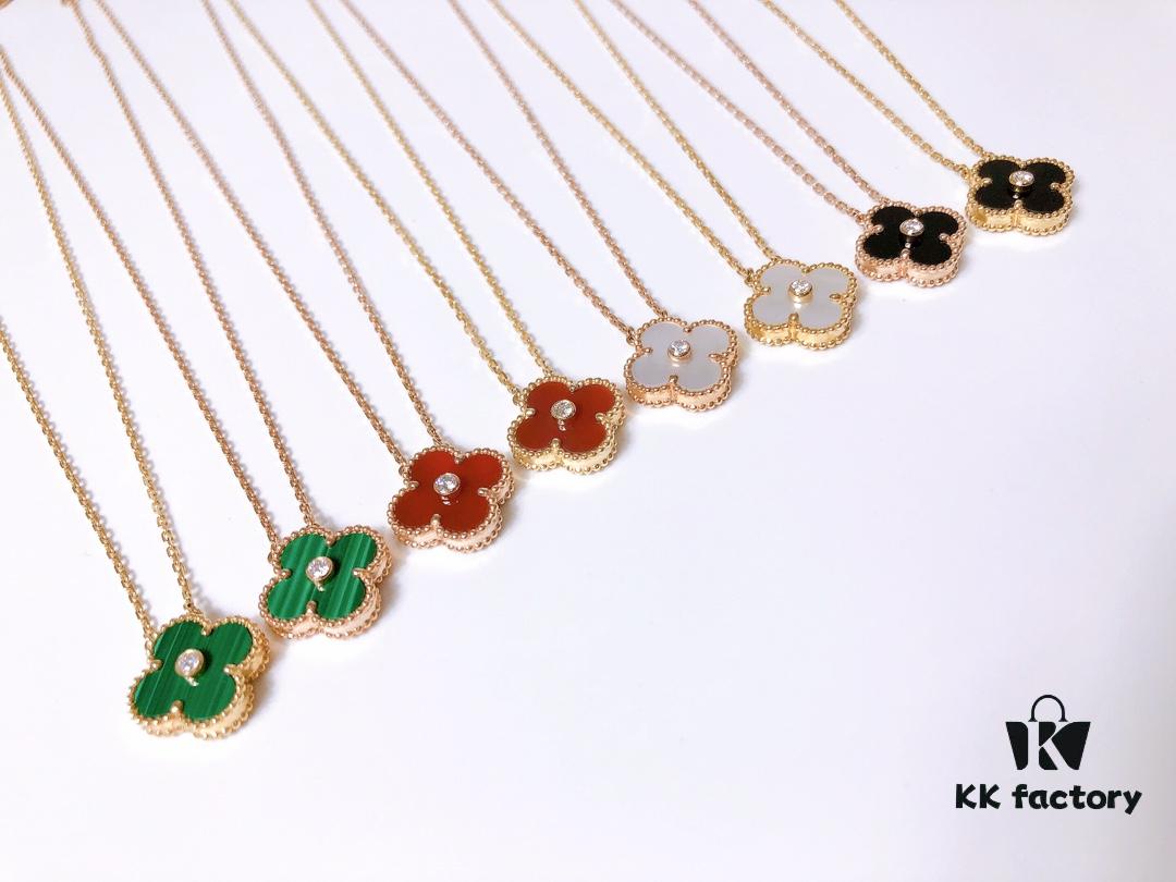 VCA Clover Diamond Necklace ✨✨ Thick Gold Plated Version ✅ Full Color Range Available