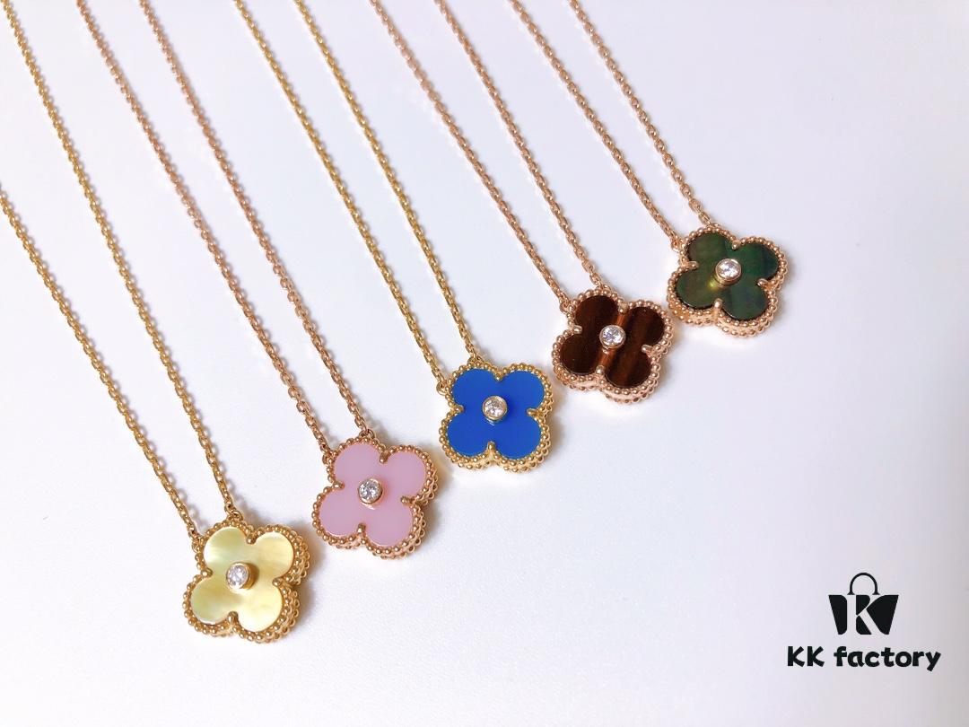 VCA Clover Diamond Necklace ✨✨ Thick Gold Plated Version ✅ Full Color Range Available