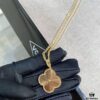 VCA New Double-Sided Guilloche Engraved Clover Long Necklace in Gold