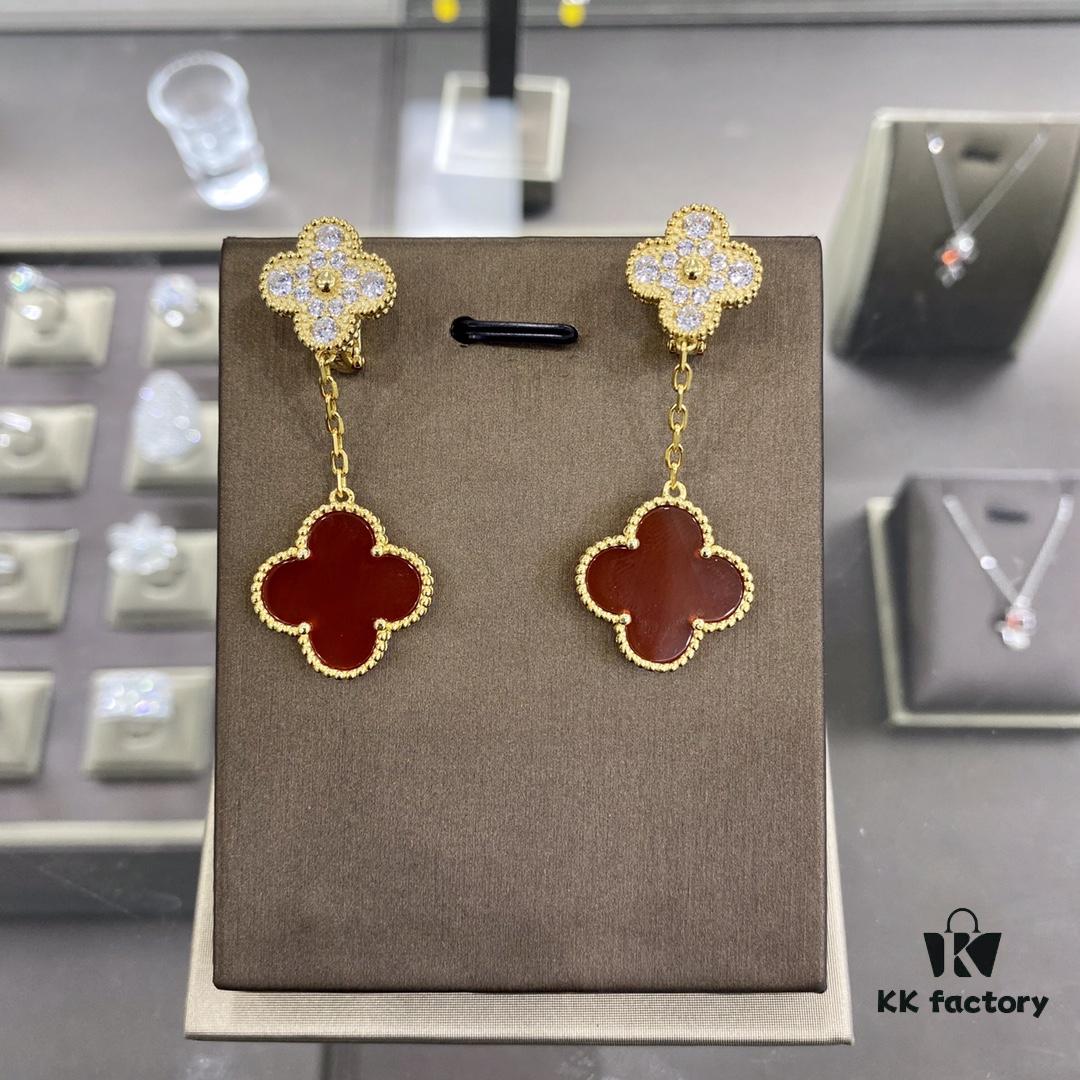 VCA Four-Leaf Clover Floral Diamond Earrings