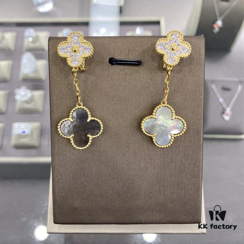 VCA Four-Leaf Clover Floral Diamond Earrings