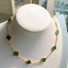 VCA Alhumbra Vintage Ten-Flower Yellow Gold Malachite Necklace