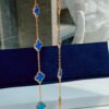 VCA Alhumbert Vintage Ten-Flower Yellow Gold Blue Chalcedony Necklace