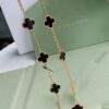 VCA Alhumbert Vintage Ten-Flower Yellow Gold Black Onyx Necklace