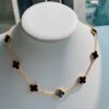 VCA Alhumbert Vintage Ten-Flower Yellow Gold Black Onyx Necklace