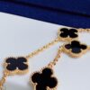 VCA Alhumbert Vintage Ten-Flower Yellow Gold Black Onyx Necklace