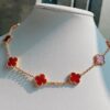 VCA Alhumbra Vintage Ten-Flower Yellow Gold Carnelian Necklace