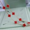 VCA Alhumbra Vintage Ten-Flower Yellow Gold Carnelian Necklace