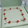 VCA Alhumbra Vintage Ten-Flower Yellow Gold Carnelian Necklace