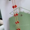 VCA Alhumbra Vintage Ten-Flower Yellow Gold Carnelian Necklace