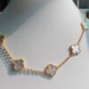 VCA Alhumbra Vintage Ten-Flower Yellow Gold White Shell Necklace