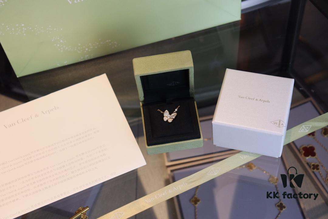 FanJia Two Butterfly Series Collar Necklace ZP, Luxury V-Gold Plated Jewelry with Imported Swarovski Stones