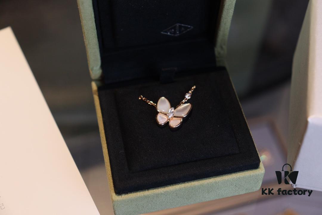 FanJia Two Butterfly Series Collar Necklace ZP, Luxury V-Gold Plated Jewelry with Imported Swarovski Stones