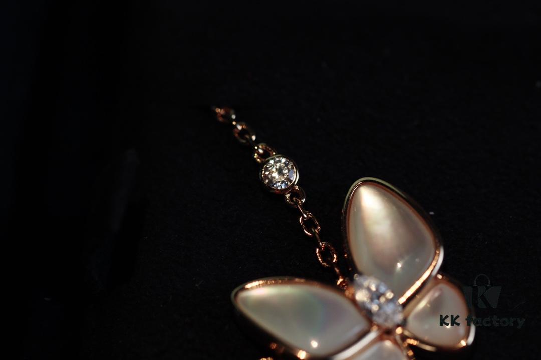 FanJia Two Butterfly Series Collar Necklace ZP, Luxury V-Gold Plated Jewelry with Imported Swarovski Stones