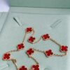 VCA Alhumbra Vintage Ten-Flower Yellow Gold Carnelian Necklace