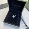 VCA Clover Full Diamond Butterfly Necklace in White Gold Tone
