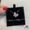 VCA Clover Full Diamond Butterfly Necklace in White Gold Tone
