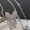 VCA Clover Full Diamond Butterfly Necklace in White Gold Tone