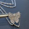 VCA Clover Full Diamond Butterfly Necklace in White Gold Tone
