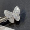 VCA Clover Full Diamond Butterfly Necklace in White Gold Tone