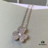 VCA Clover Necklace, Delicate Feminine Style Collarbone Necklace, Silver Only, ZP Custom Edition