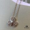 VCA Clover Necklace, Delicate Feminine Style Collarbone Necklace, Silver Only, ZP Custom Edition