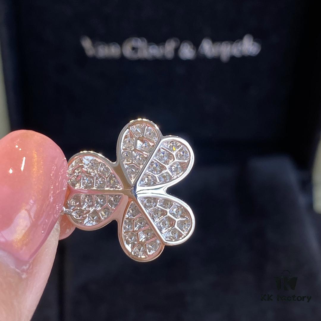 VCA Clover Necklace, Delicate Feminine Style Collarbone Necklace, Silver Only, ZP Custom Edition