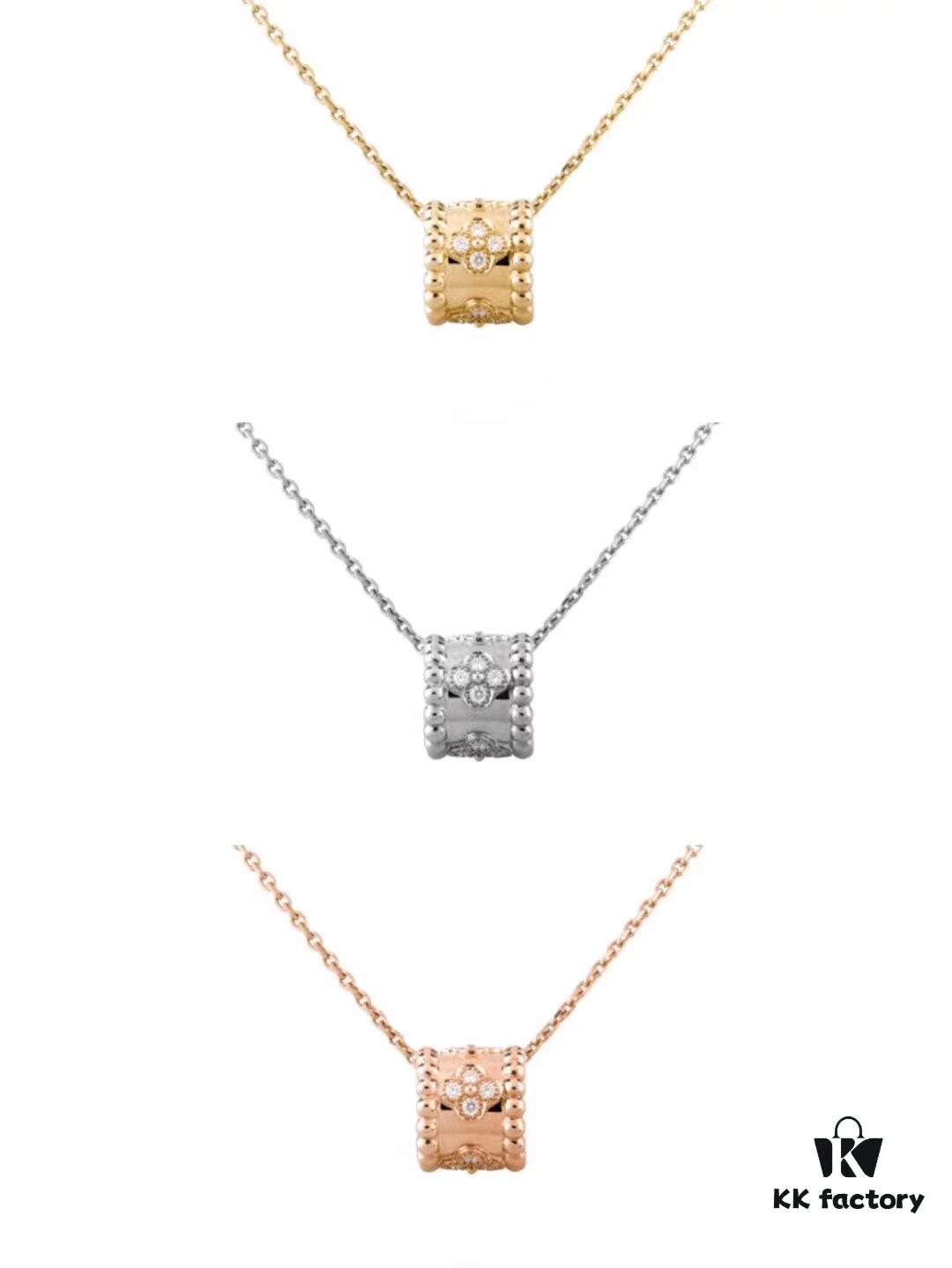 Van Cleef & Arpels-inspired Kaleidoscope Necklace, Custom Plated 18K Gold with Zirconia, Italian Imported Chain, Three Color Options Available