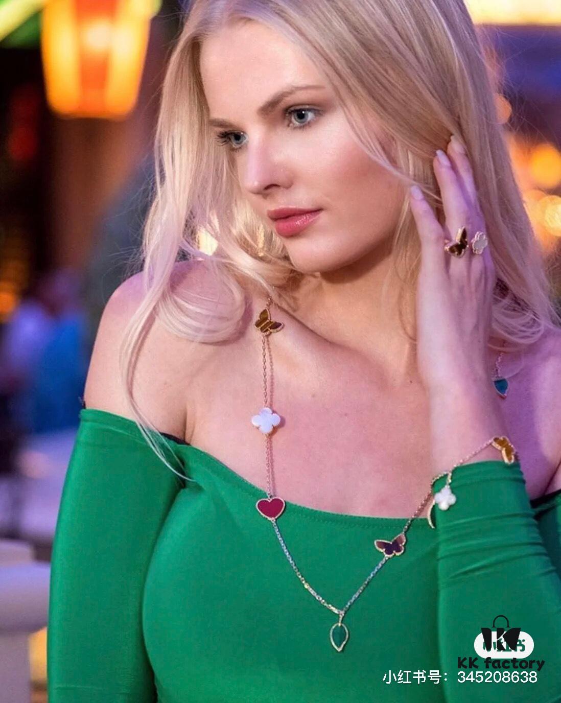 Lucky Bracelet with Clover, Leaf, Heart, and Butterfly Charms