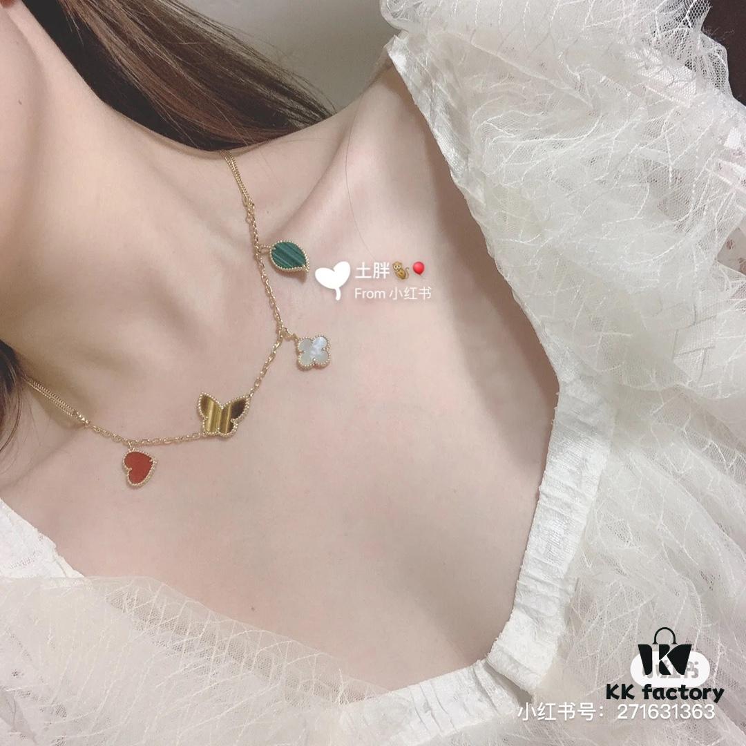 Lucky Bracelet with Clover, Leaf, Heart, and Butterfly Charms