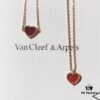 Rose Gold Combo: Red Carnelian Heart Bracelet and Necklace
