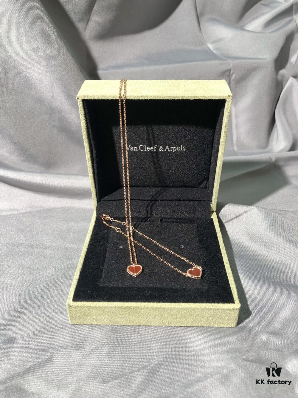 Rose Gold Combo: Red Carnelian Heart Bracelet and Necklace