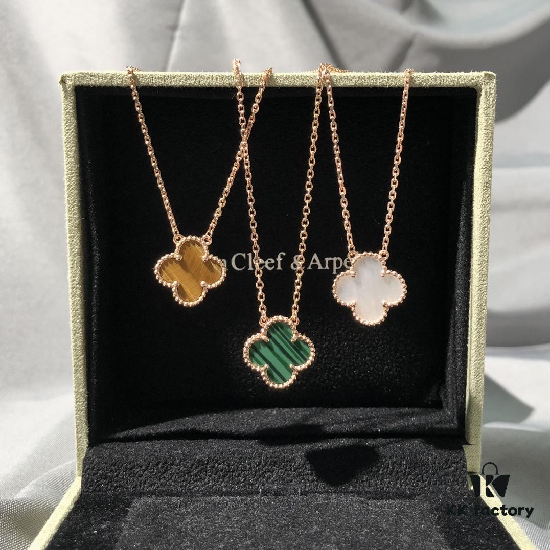 Necklace · Rose Gold Set: Malachite Clover / Tiger's Eye Clover / White Mother of Pearl Clover